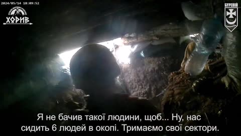 Additional footage of Ukrainian soldier callsign Hunter killing 2 Russians in trench