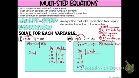 Informal Geometry Multi step equations