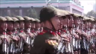 North Korea Military Parade - 足ガー 朝鮮人民軍歌 - 日本語字幕