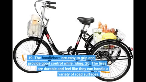 Buyer Reviews: 24-inch Adult Tricycle 1/7 Speed 3-Wheel Pedal Bicycle with Shopping Basket Suit...