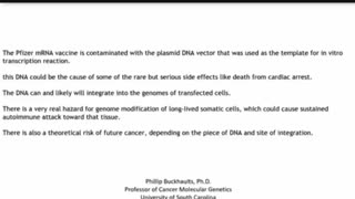 "The Pfizer vaccine is contaminated with plasmid DNA, it's not just mRNA, it’s got bits