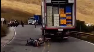 Accidente de motociclista en la vía a Pamplona