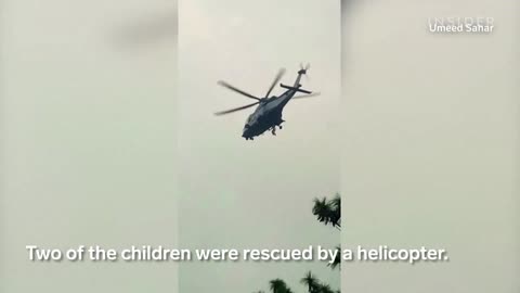 Pakistan cable car rescuers praised after saving stranded children