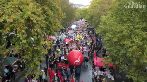 ‘Tax the rich’: thousands march in London anti-austerity rally