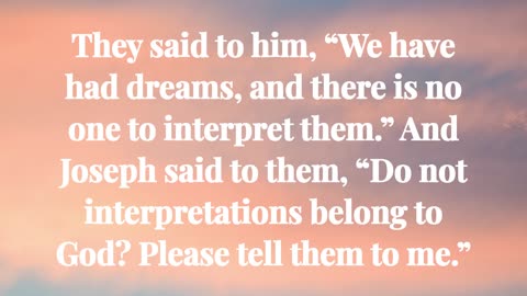 Genesis Chapter 40: Dreams and Interpretations - Joseph's Gift | The Bible Corner