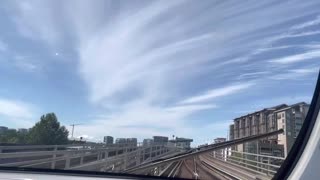 beautiful cloudy day on sky train
