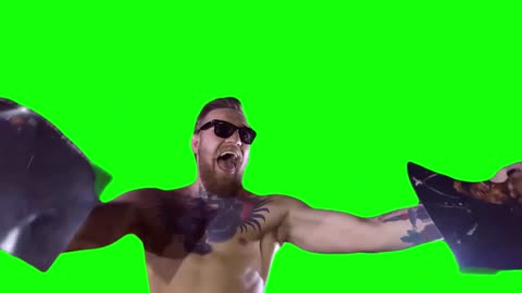 Conor McGregor - Caveman Eating Paper - Green Screen