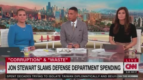 Don Lemon is caught on hot mic dissing Jon Stewart after CNN airs report where he slams Defense Department spending as 'f*****g corruption'