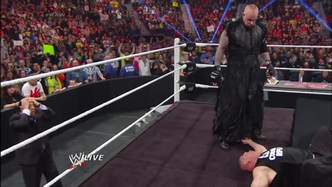 Brock Lesnar is surprised by the return of The undertaker :Raw