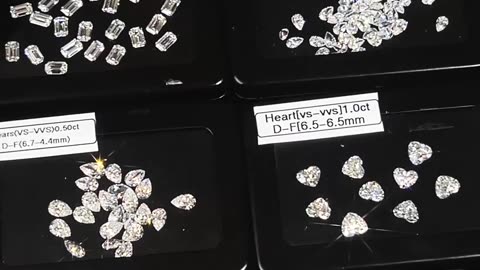 Heart Shape Melee Size Lab Grown Diamond HPHT DEF VS 3x3mm - 6x6mm