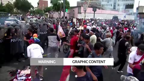 Police fire tear gas at protesters in Peru