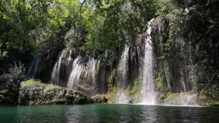 Selection Of Beautiful Waterfalls With Rushing Water