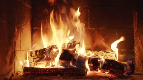 FIREPLACE (10 HOURS) Ultra HD 4K - Relaxing Fire Burning Video & Crackling Fireplace Sounds