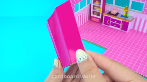 DIY Miniature Cardboard House #286 ❤️ Build Hamster Dream House Three Floor with Pool, Slide, Garage