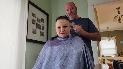 Brave woman headshave