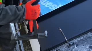 Metal standing seam roof project ! Watch metal roofers try to work in frosty conditions