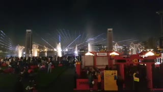 Water dance on the music in Dubai Festival City