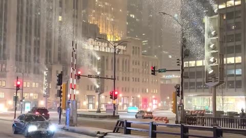 Chicago 🇺🇲❤️ a snowfall ❄️🌨️ dream Snowstorm today in the dream city