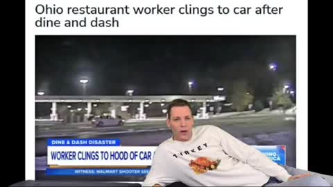 Ohio restaurant worker clings to car after dine and dash