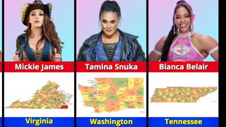 State Of Famous WWE USA 🇺🇲 Female Wrestlers