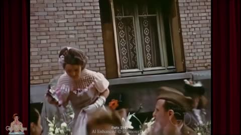 French Bride’s Wedding Day in Paris 1945 - AI Restored 60fps Film