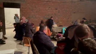 Kyiv residents seek shelter in church