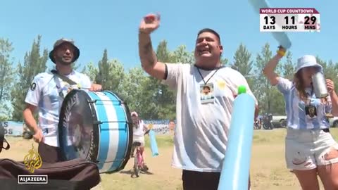 Argentina fans ready for Qatar; gather for mass barbecue before leaving