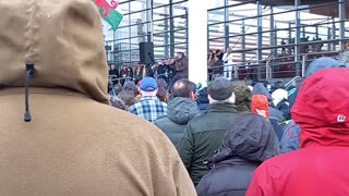 Farmers Arrive At Cardiff Senydd In Wales - WEF want our land