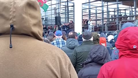 Farmers Arrive At Cardiff Senydd In Wales - WEF want our land