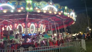CARNIVAL RIDES AT NIGHT: TRIGG COUNTY HAM FEST 2023