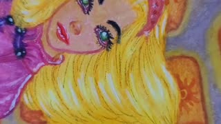 WATERCOLOR DRAWING OF PRINCESS CHINESE RAPUNZEL ( TANGLED )