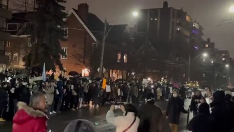 Toronto, Canada, Happening Now: Protesters in Toronto outside of the Chinese consulate