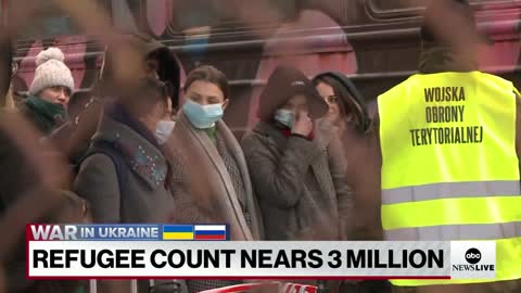 Nearly 3 million refugees have fled Ukraine since war began l ABCNL