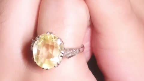 Unique Yellow Sapphire Art Deco Engagement Ring!