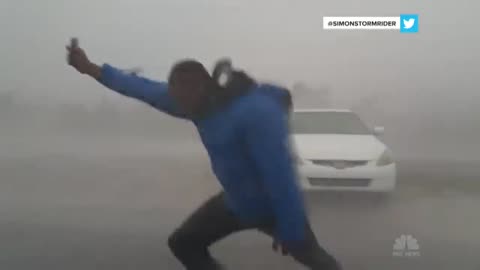 Storm Chaser Battles Hurricane Irma’s Powerful Winds