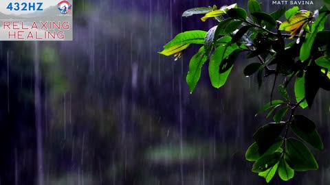 432hz Raining Relaxing Healing Piano Music - 12 hours