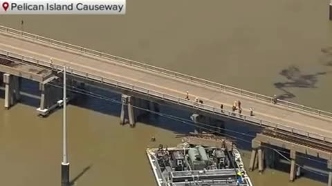 Bridge Collapses On Barge After It Hits Support Beam In Texas, Significant Damage and Oil Spill