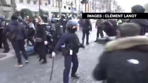 Watch this French police beating up Truckers in France