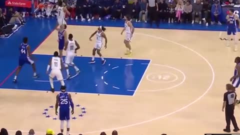 Ben Simmons emphatic block and slammed a dunk home off a cut on the other end.