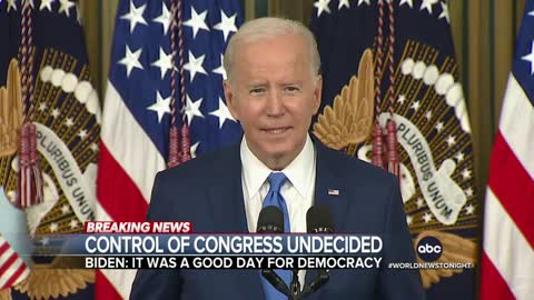 Biden says midterm results indicate a 'good day for democracy