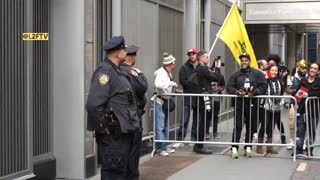 Hillary Clinton Greeted by Hecklers' Chants in New York City