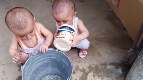 Best video of cute twin babies! Funny Baby Video 9