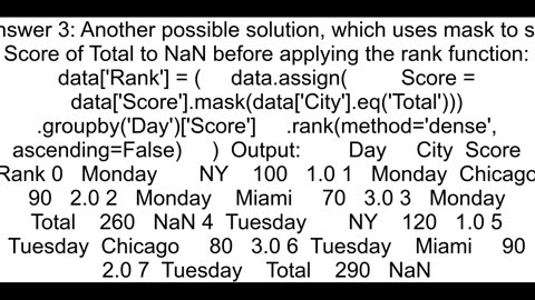 How would I groupby and rank in Pandas while excluding one value of the group