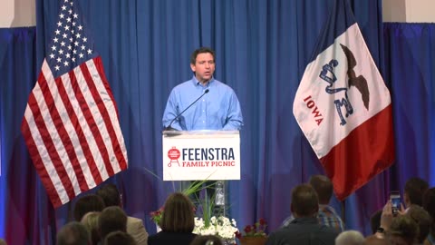 DeSantis woos Republicans in Iowa as Trump's event washed out