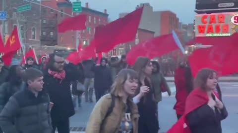 Commies Parade in Brooklyn NY why not the city is crumbling