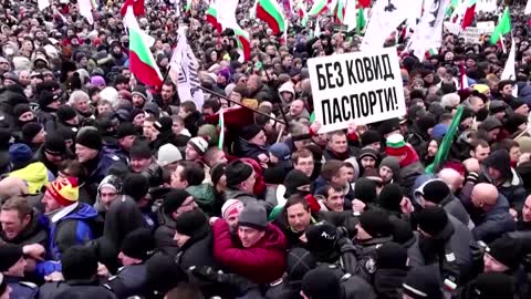 Scuffles break out at Bulgarian anti-COVID rally