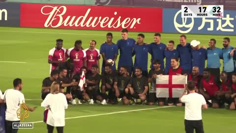 World Cup 2022 England players train with migrant workers