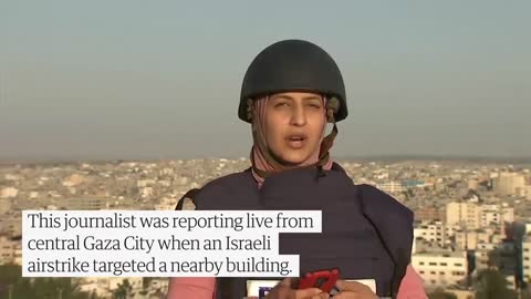 Journalist reports live from Gaza as neighbouring building hit by Israel airstrike
