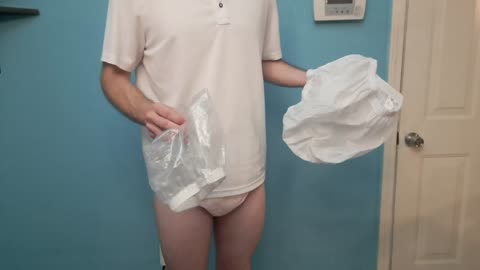 Carer incontinence plastic pants, how they look and fit (PU coated nylon diaper cover)