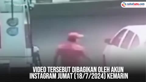 Aksi Pengemudi Mobil Kabur Tanpa Bayar Usai Isi Bensin di SPBU